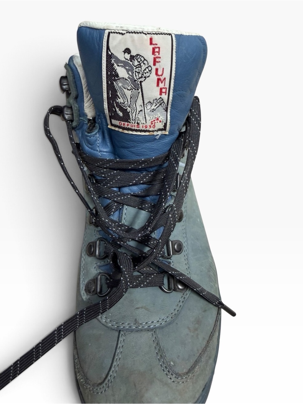 Vintage Lafuma LFG 1835 Leather Hiking Boots Womens 9 Vibram Alpine Gorpcore - Picture 11 of 13